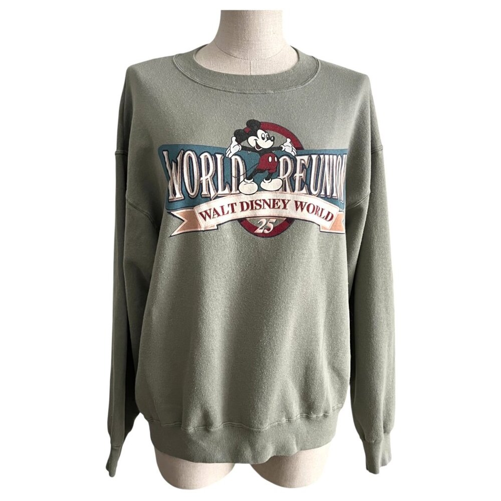 VTG Walt Disney World Sweatshirt Reunion 25th Anniversary Mickey Mouse Size M - Picture 2 of 7
